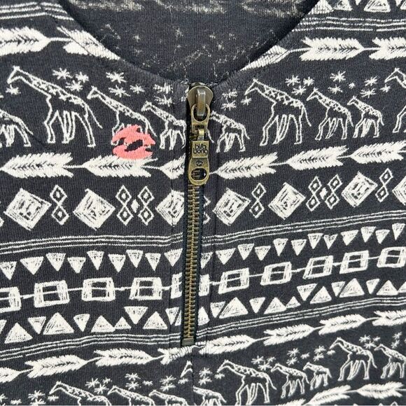 Billabong Bodycon Tribal Long Sleeve Cotton Mini Dress Large - Picture 6 of 10